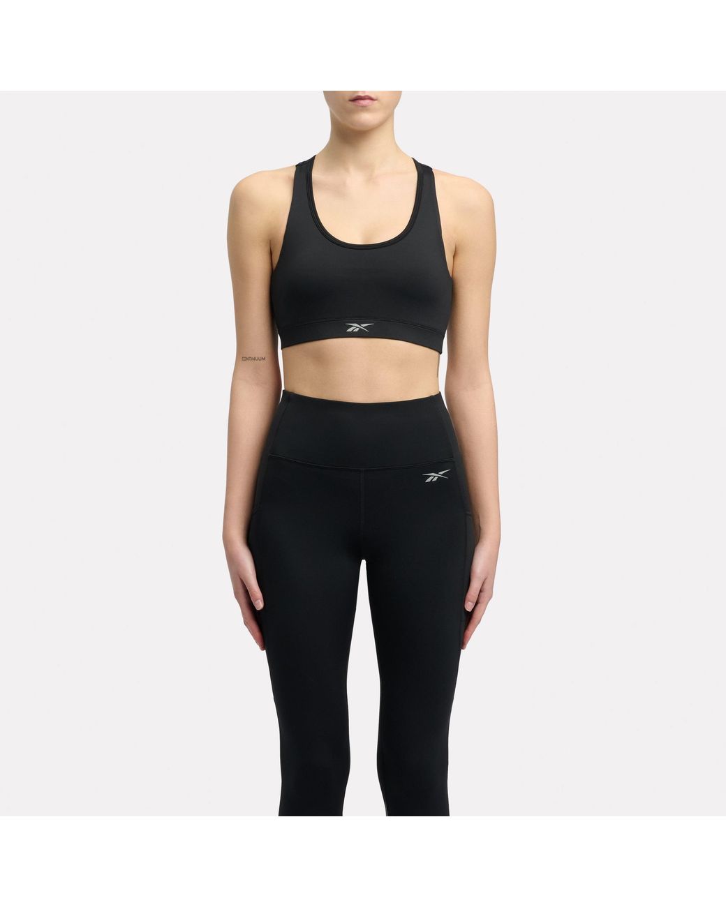 Reebok Black Lux Speed Racerback Sports Bra