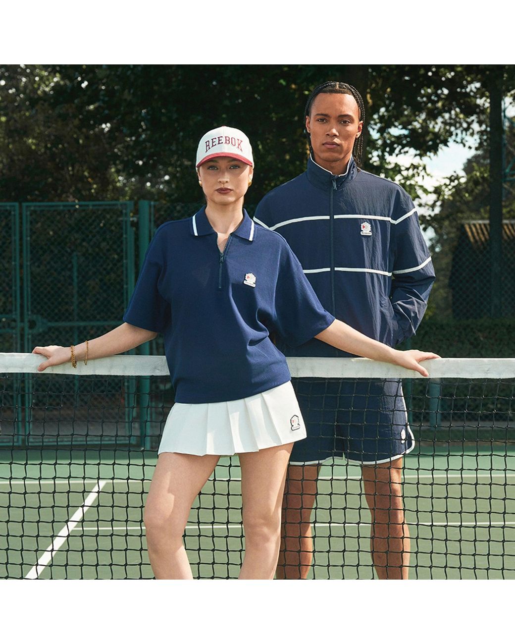 Reebok Patch Logo Polounisex, Afmeting in het Blue