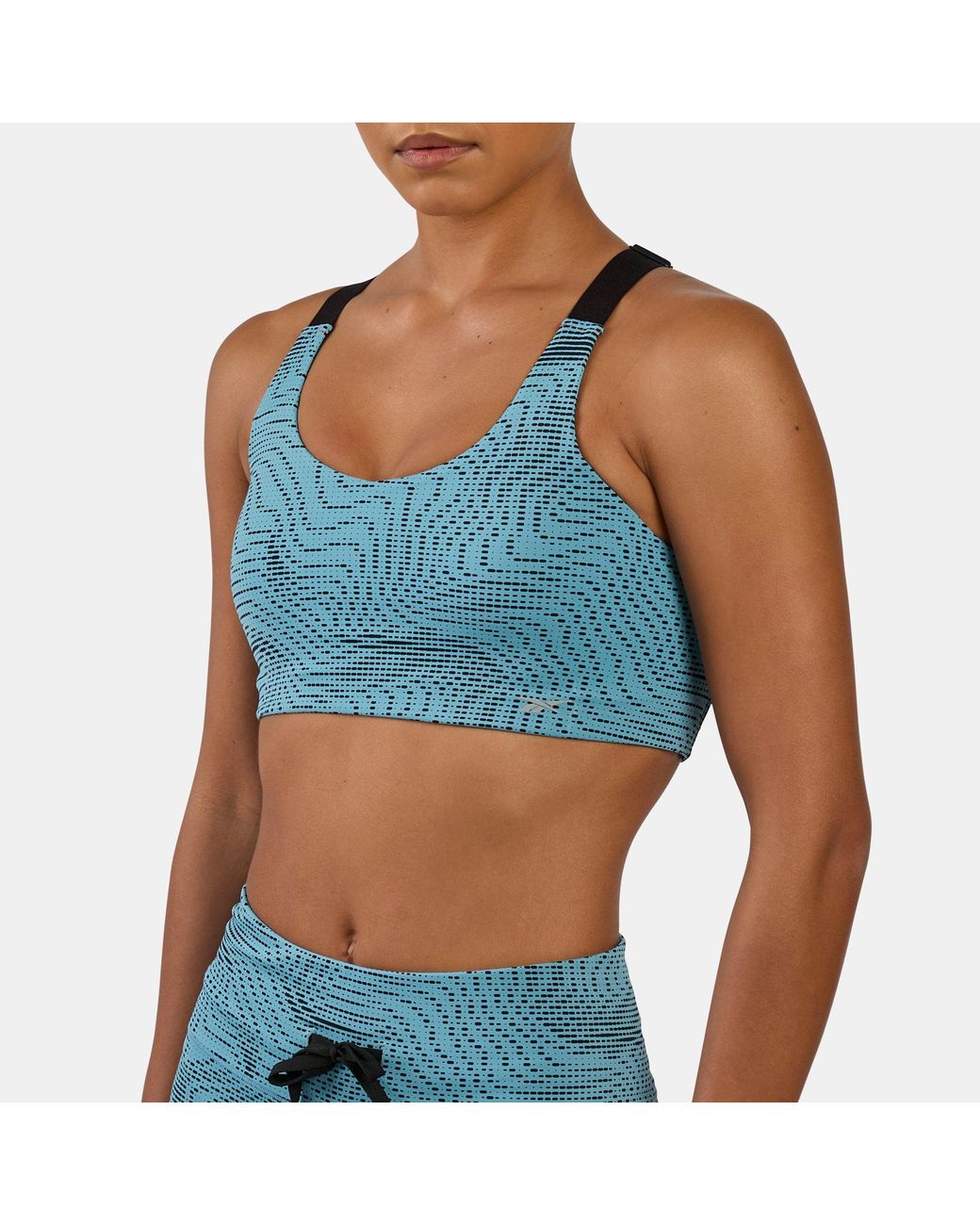 Reebok Blue Rbk Lab Running Printed Sports Bra