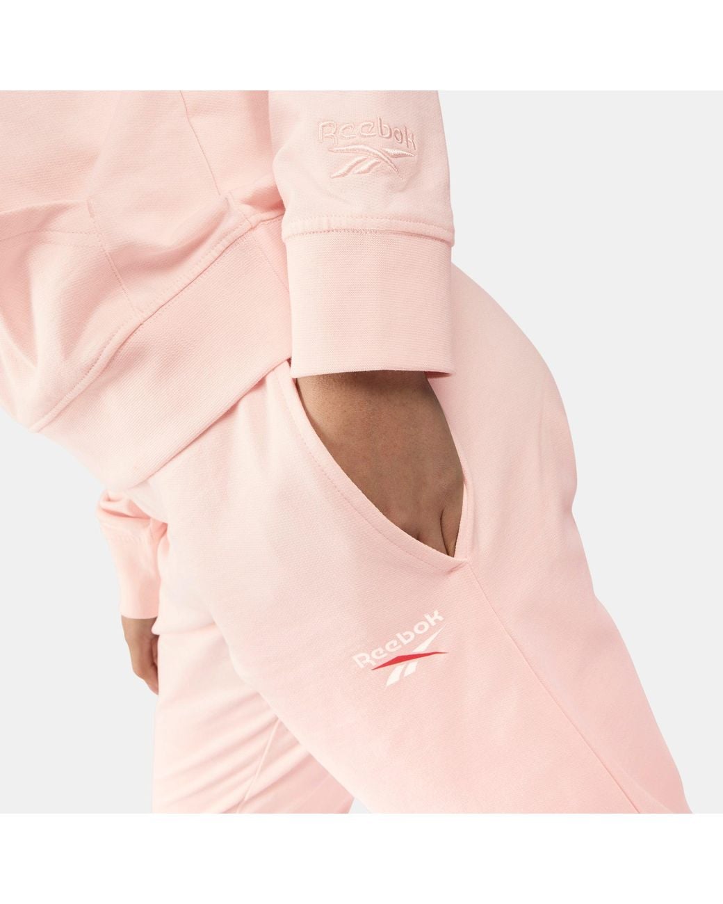Reebok Pink Id Small Logo French Terry Jogger Track Pants for men
