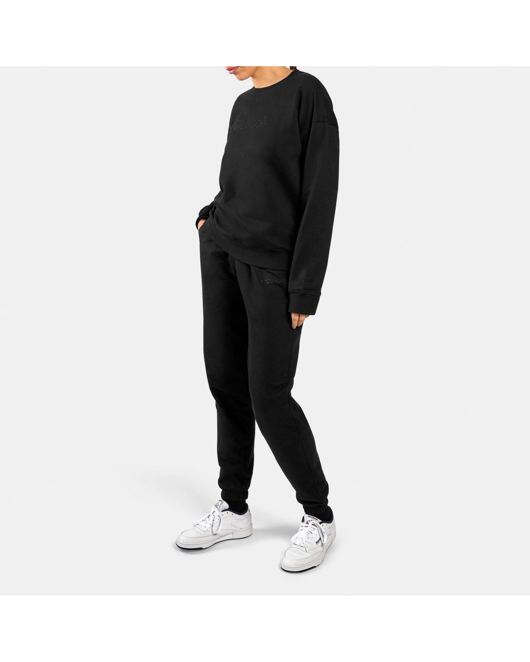 Reebok Black Studded Logo Crew Sweatshirt