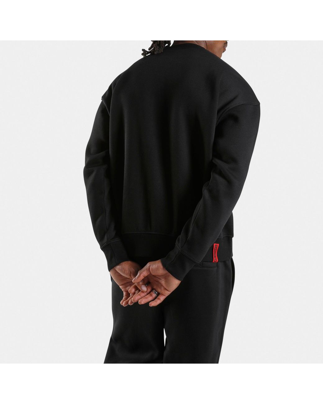 Reebok Black Allen Iverson Relaxed Brushed Fleece Graphic Sweatshirt