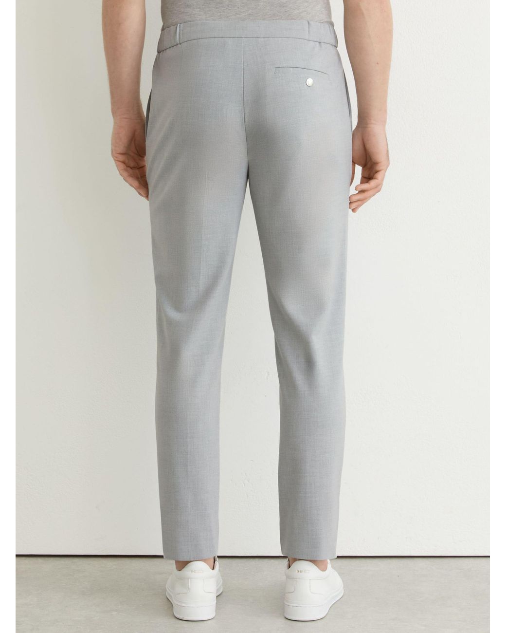 Reiss Natural Found - Grey Slim Fit Drawcord Trousers, 34w X 33l (uk 34 L) for men
