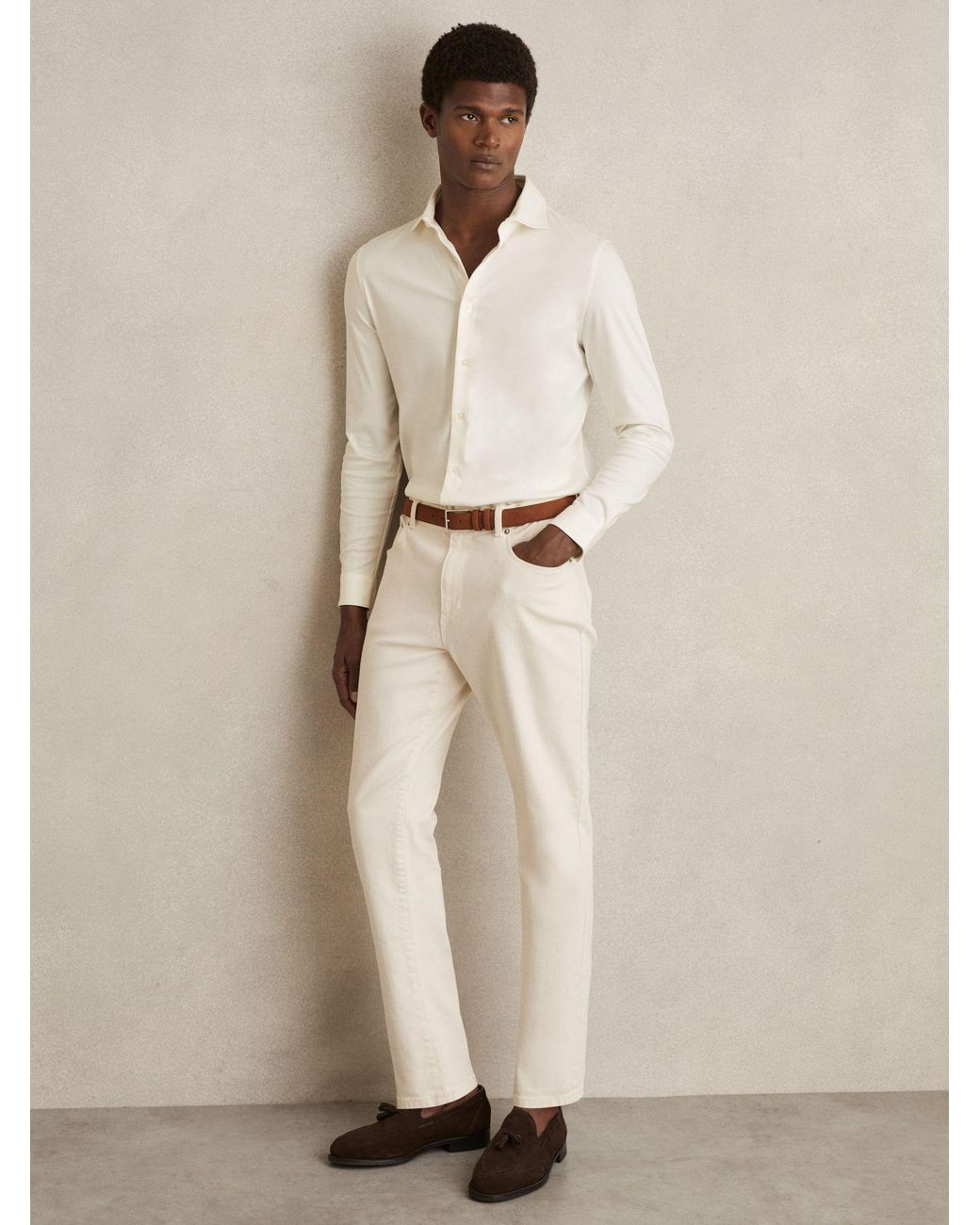 Reiss Natural Air-Water Cotton Slim-Fit Shirt for men
