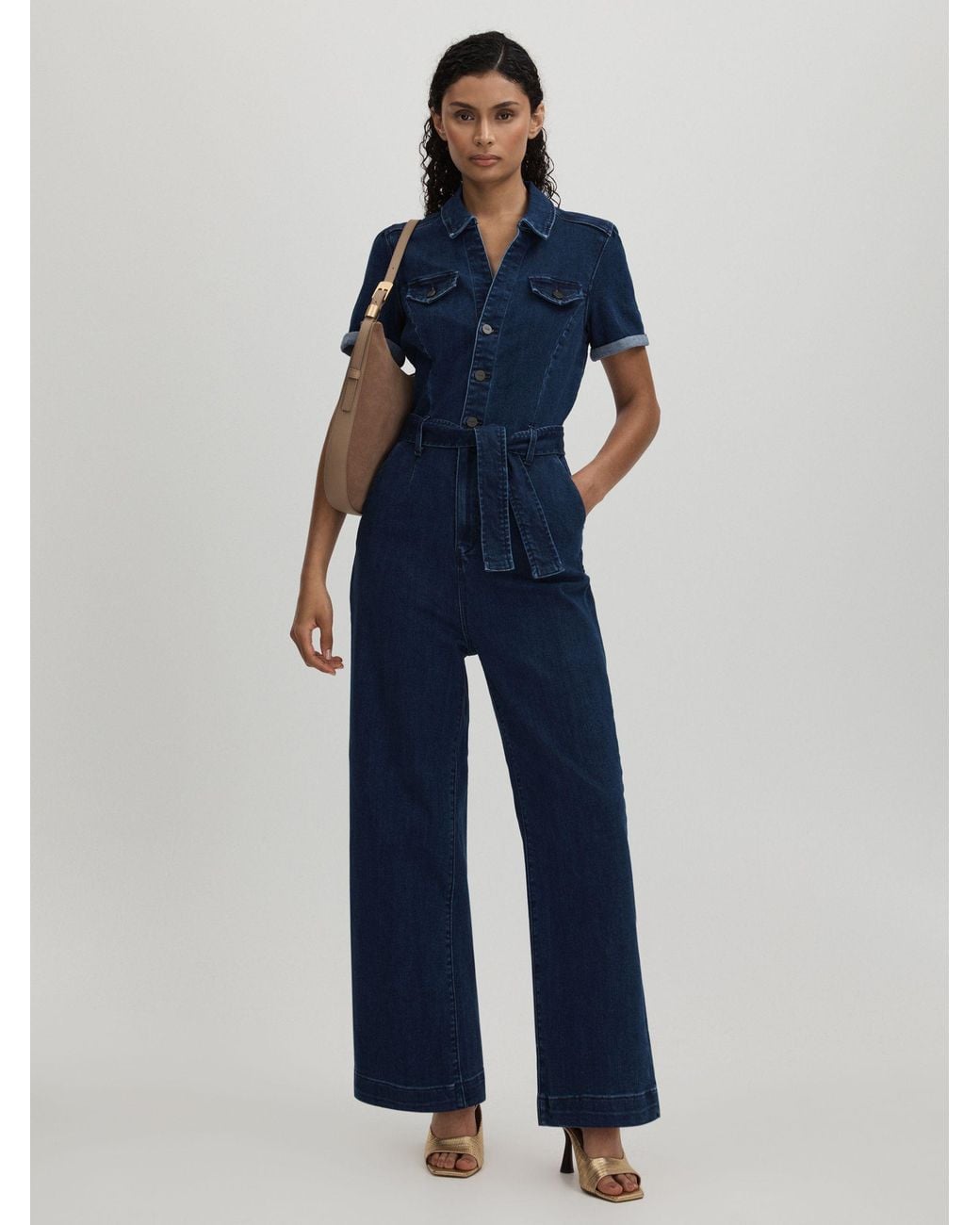 PAIGE Blue Anessa Jumpsuit Plain