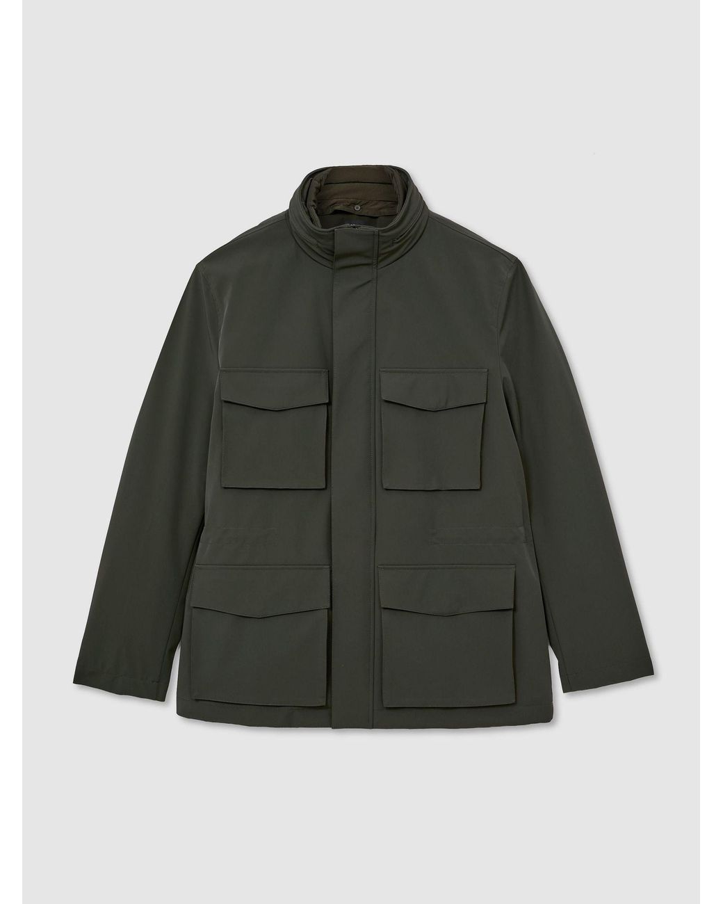 Reiss Green Four-Pocket Hooded Jacket With Removable Gilet for men