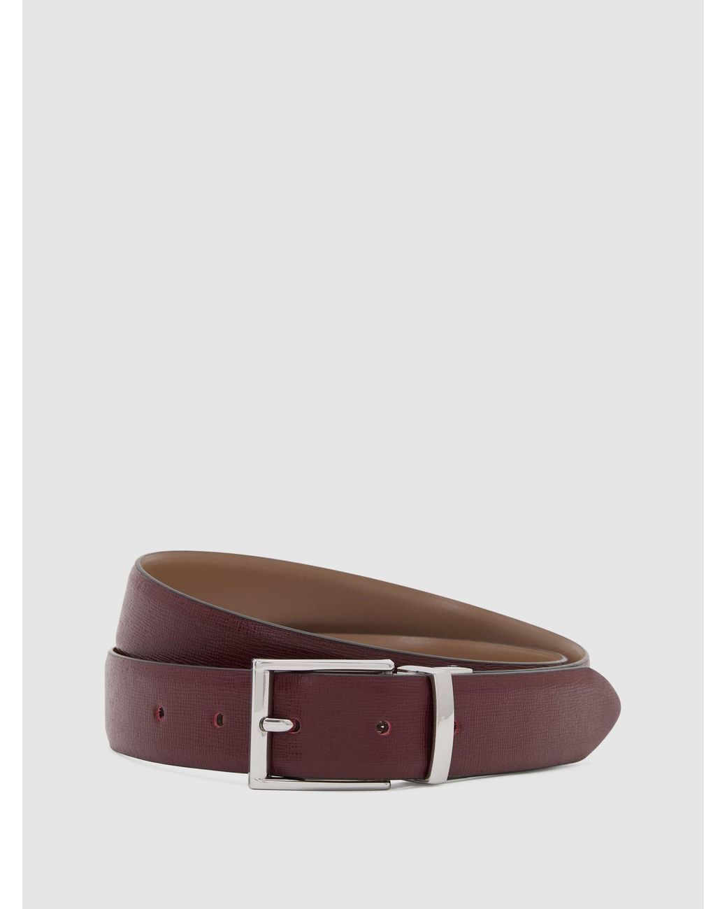 Reiss Brown Reversible Leather Belt for men