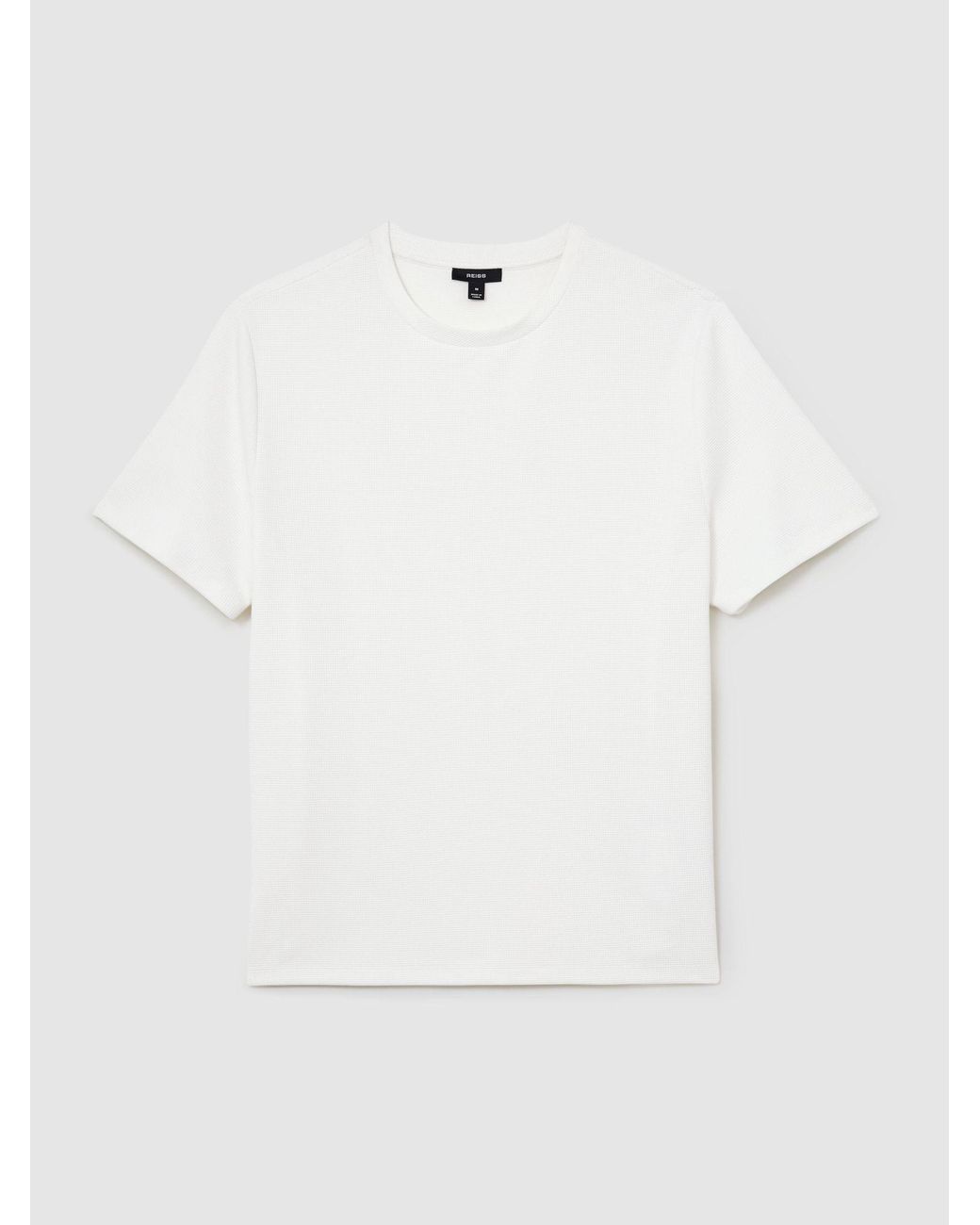 Reiss White Textured Modern-Fit Crew-Neck T-Shirt for men
