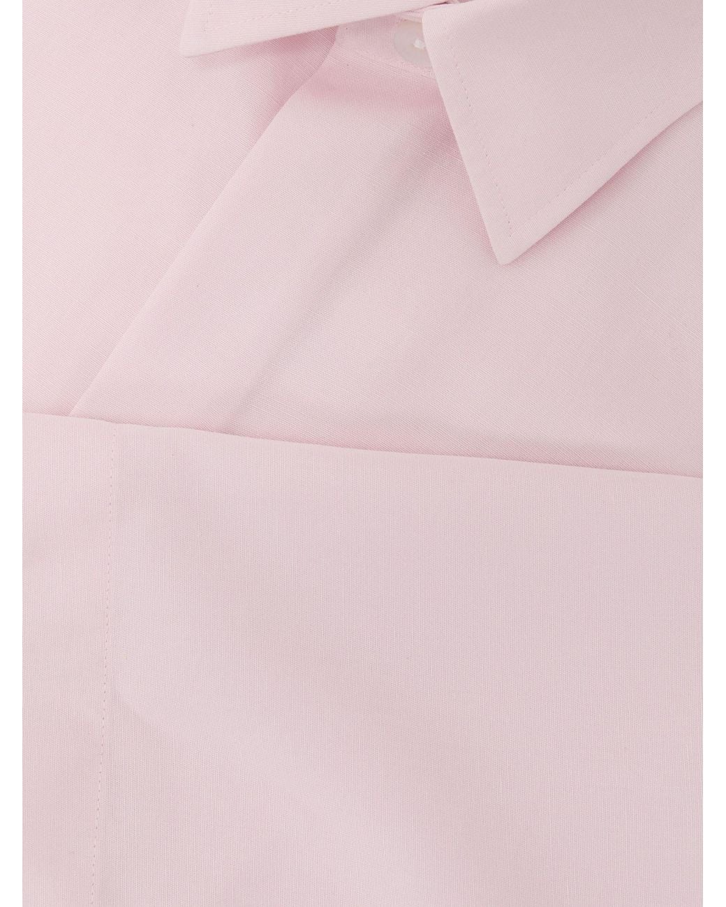 Reiss Pink Lyocell-Linen Short-Sleeve Shirt for men