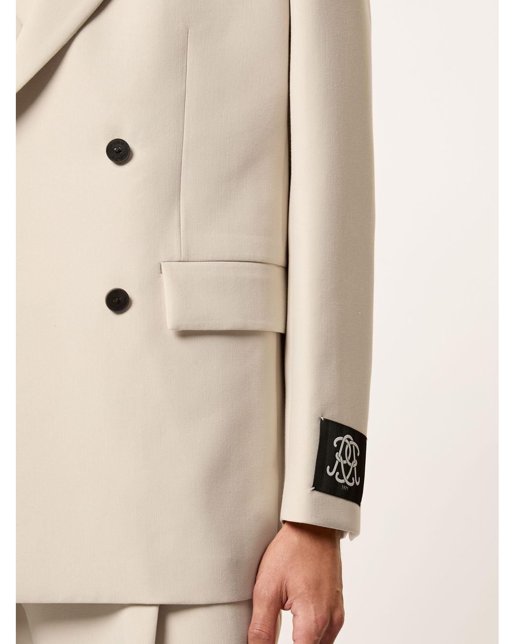 Reiss Natural Monogram Relaxed Double-Breasted Blazer for men