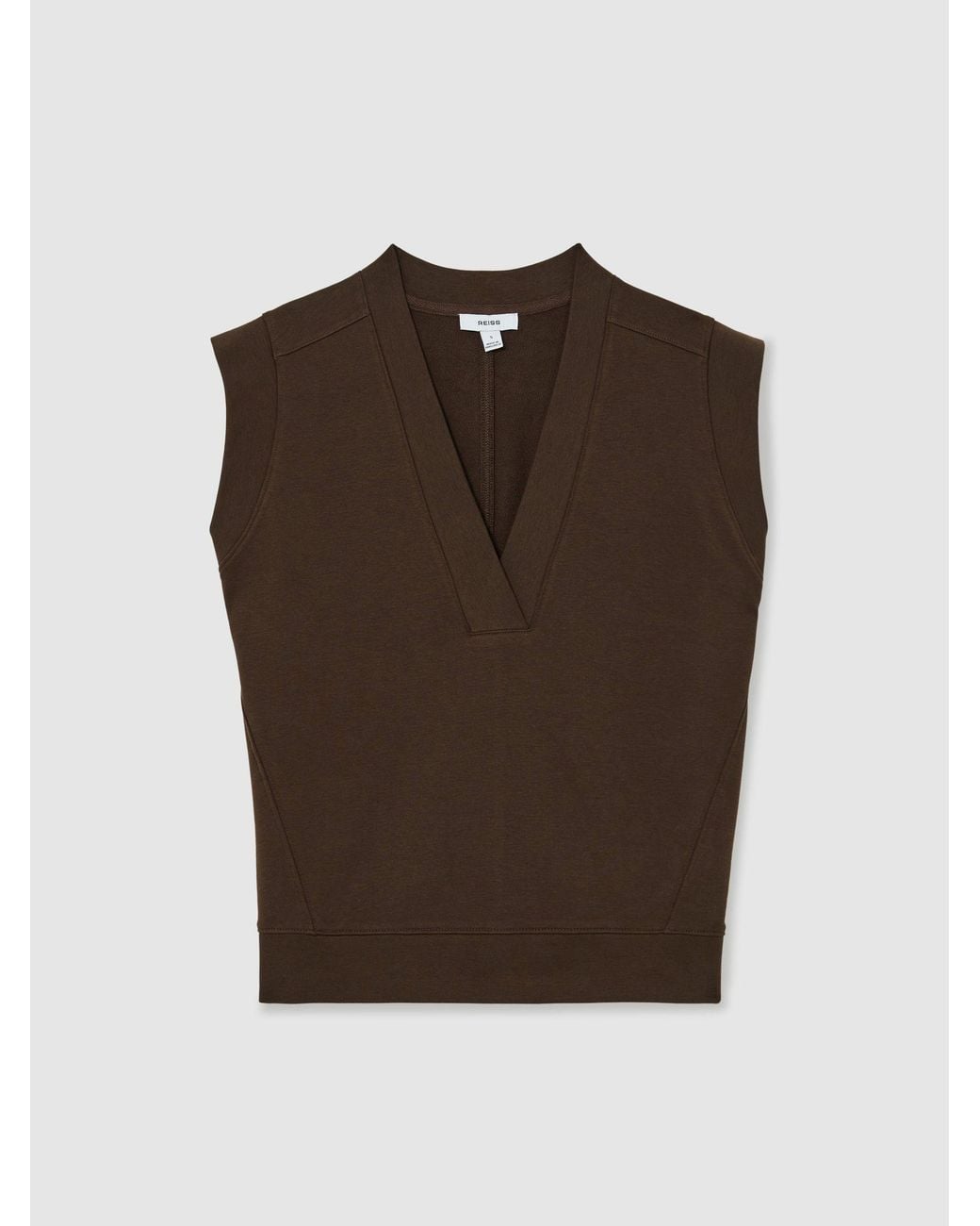 Reiss Natural Cotton-Blend Sleeveless V-Neck Sweat Top