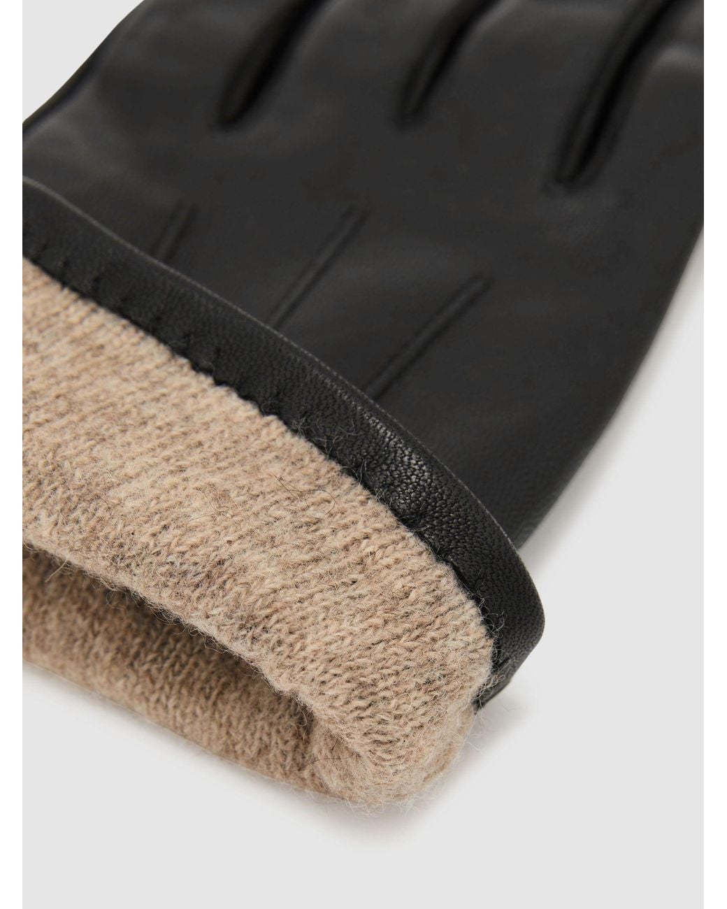 Reiss Black Nappa Leather Gloves for men