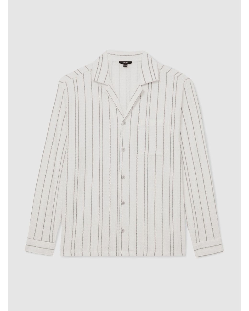 Reiss Ford - White Textured Stripe Regular-fit Shirt, S for men