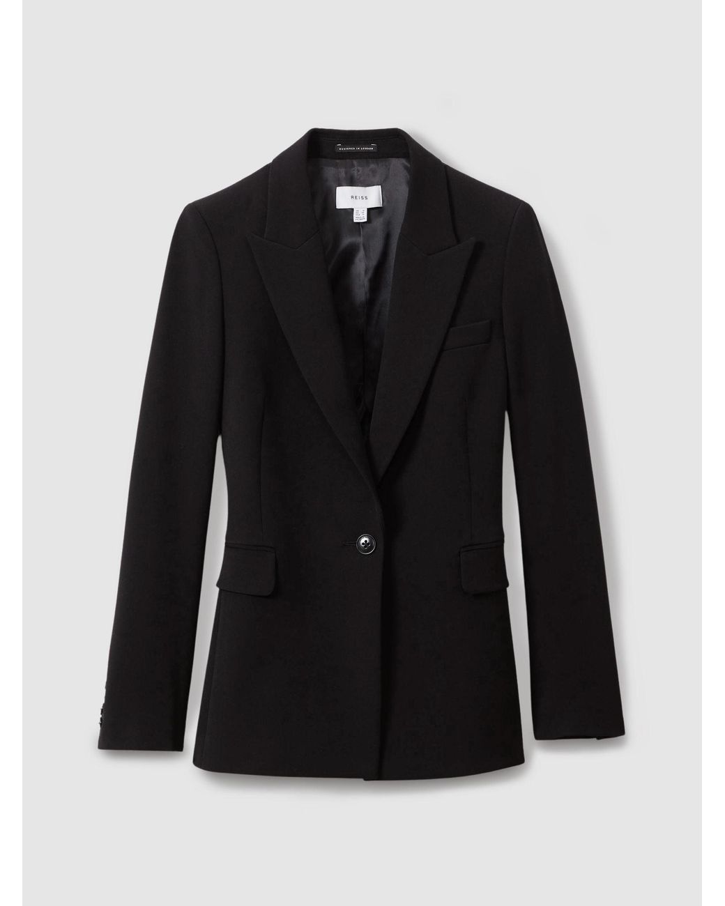 Reiss Black Single-Breasted Suit Blazer