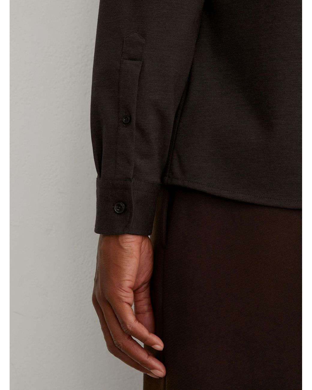 Reiss Black Twin-Pocket Button-Through Overshirt for men