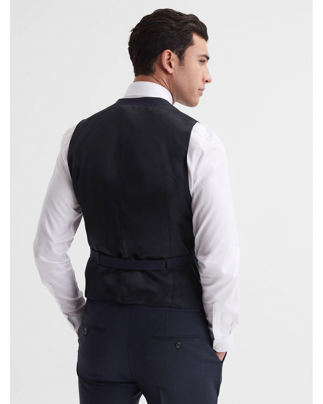 Reiss Blue Hope Modern Fit Travel Waistcoat for men