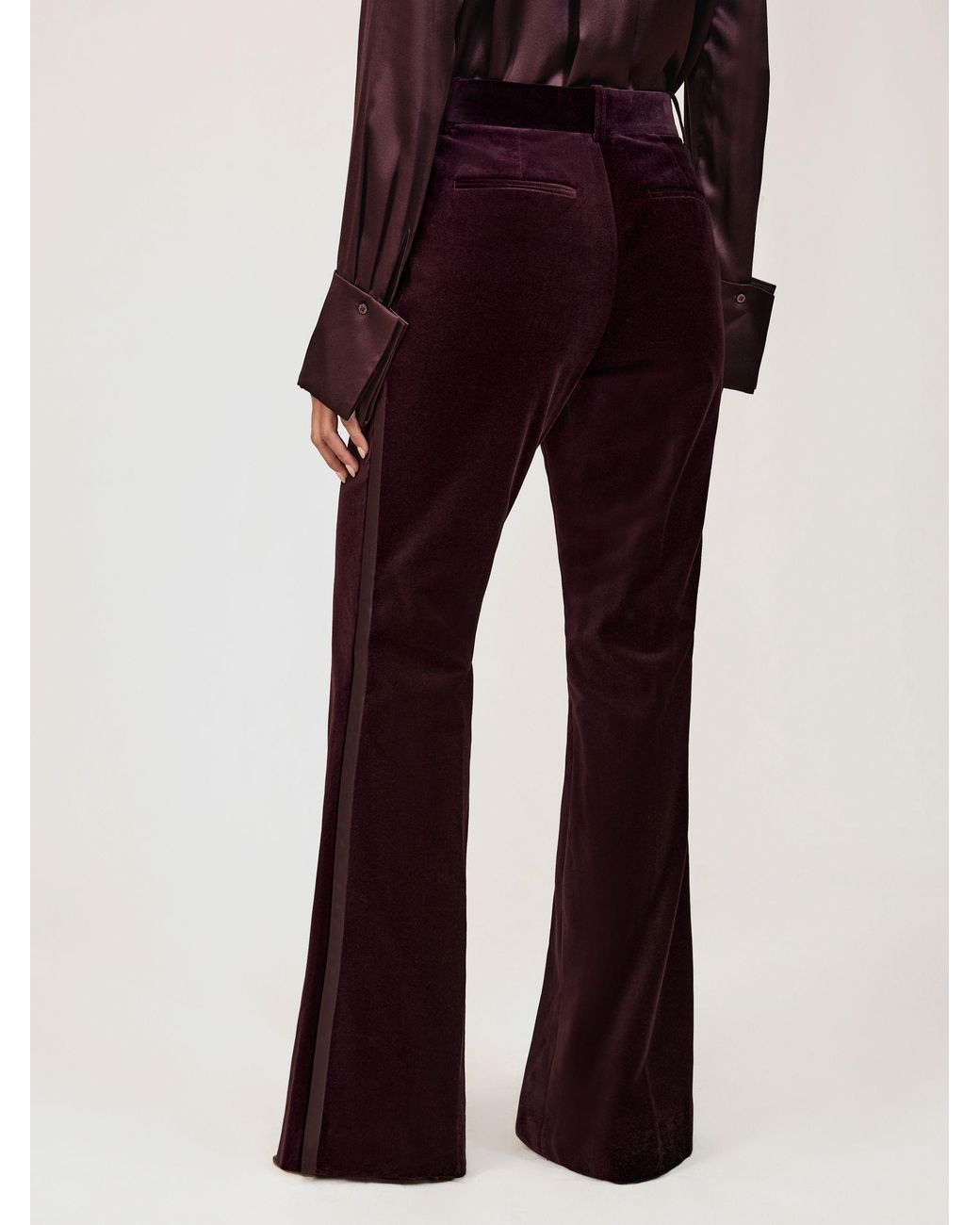 Reiss Velvet Tuxedo-Stripe Flared Trousers