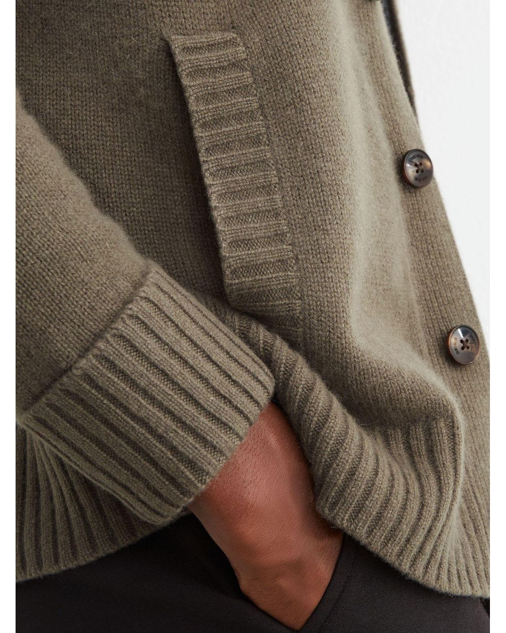 Reiss Natural Cashmere V-Neck Cardigan for men