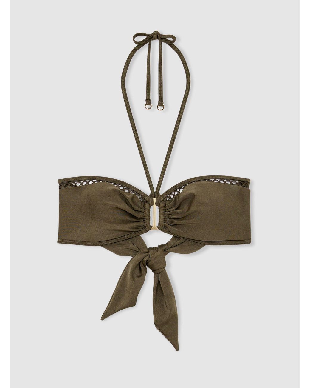 Reiss Brown Shimmer Bandeau Bikini Top
