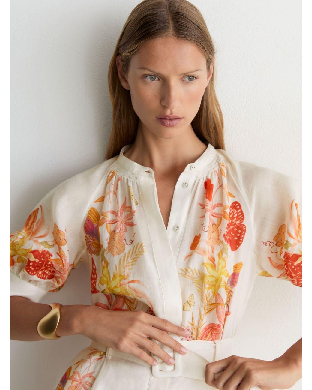 Reiss Natural X Nybg Ramie Butterfly-Print Playsuit