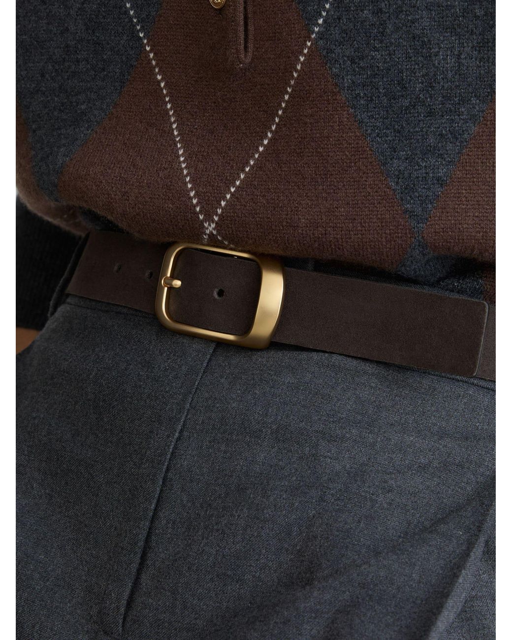 Reiss Black Evie - Grey Leather Curved-buckle Belt, Medium
