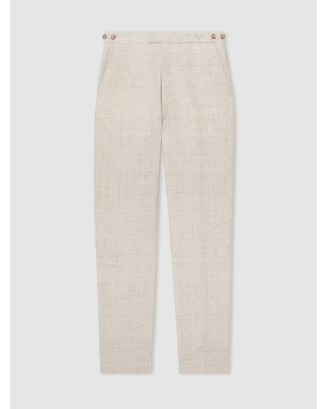 Reiss White Bloomfield - Stone Linen-cotton Slim-fit Suit Trousers, 30 for men