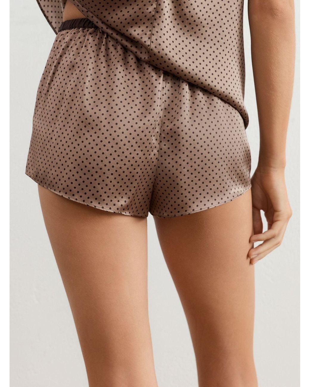 Reiss Natural Silk Polka-Dot Cami And Shorts Pyjama Set