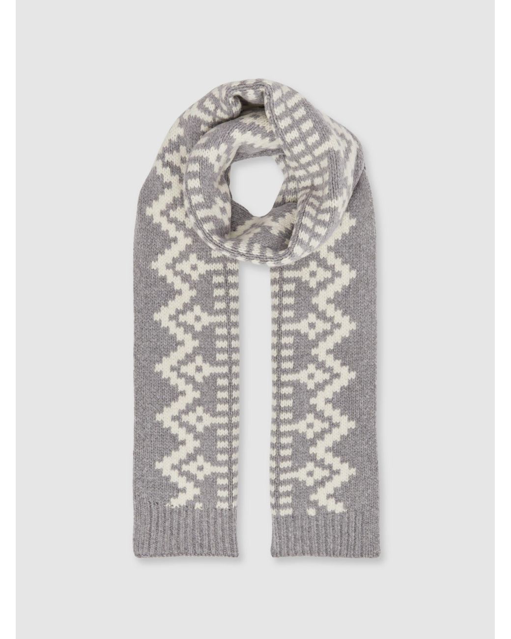 Reiss Gray Berwin Wool-Blend Scarf for men