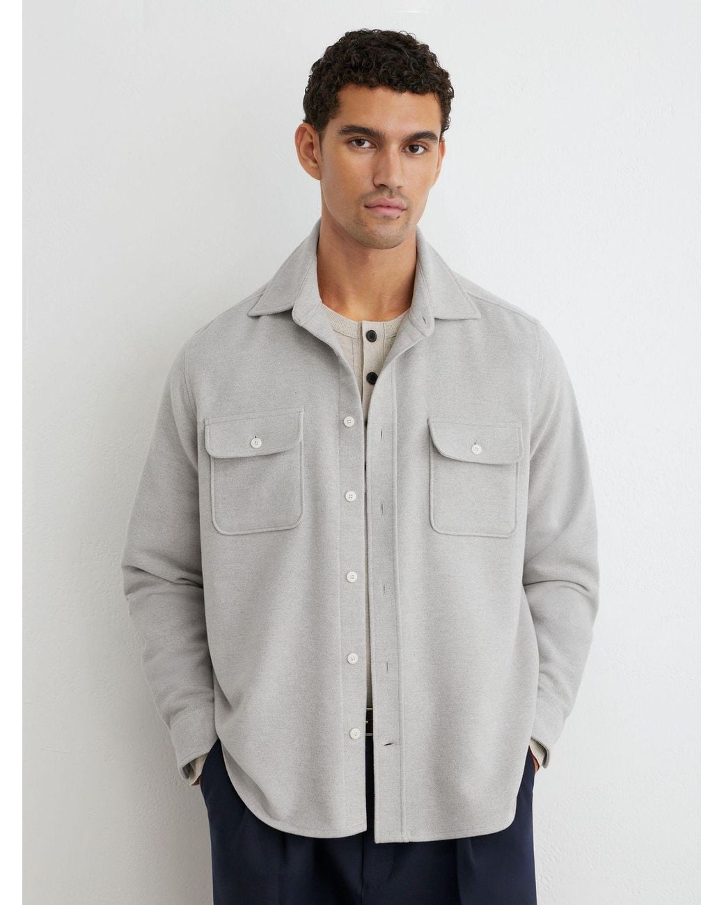 Reiss Gray Sands - Grey Melange Shirt, Xs for men