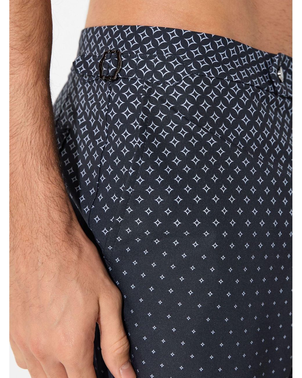 Reiss Blue Darli - Navy Ombré Geometric-print Swim Shorts, Xxl for men