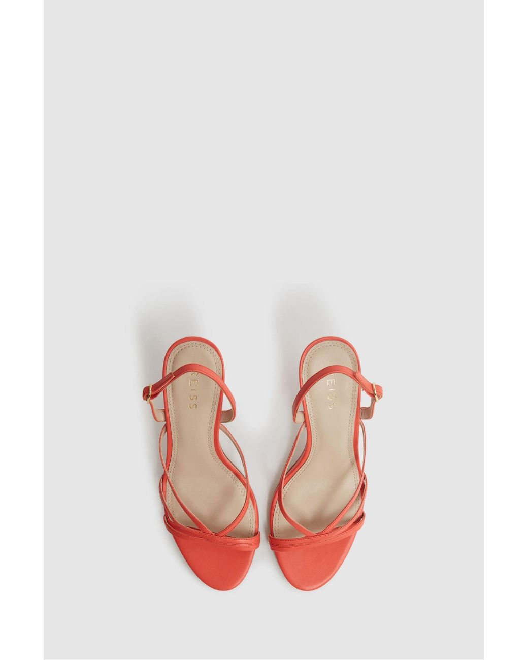 Reiss Clara Coral Strappy Mid Heel Sandals Us 5 in Pink Lyst UK