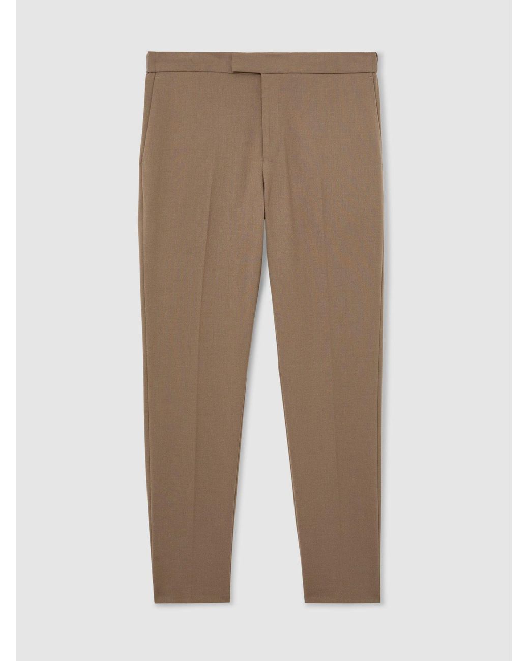 Reiss Brown Slim-Fit Stretch Drawstring Trousers for men