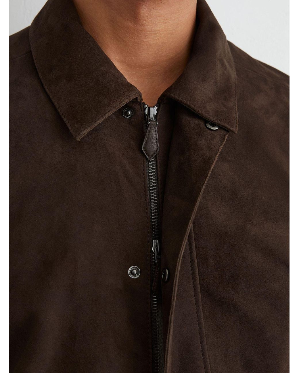 Reiss Brown Suede Twin-Pocket Jacket for men