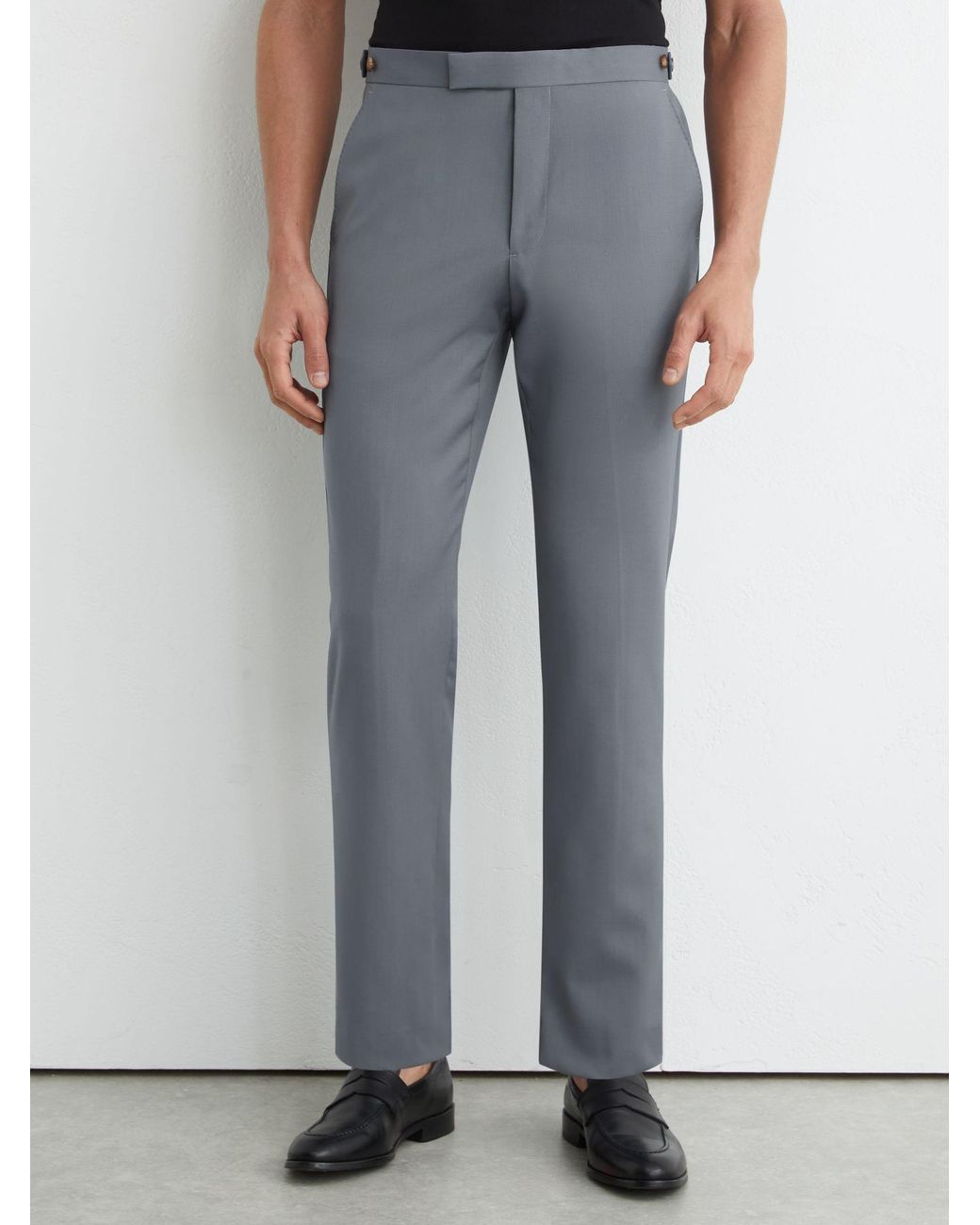 Reiss Gray Classic Fit Virgin Wool Classic-Fit Suit Trousers for men