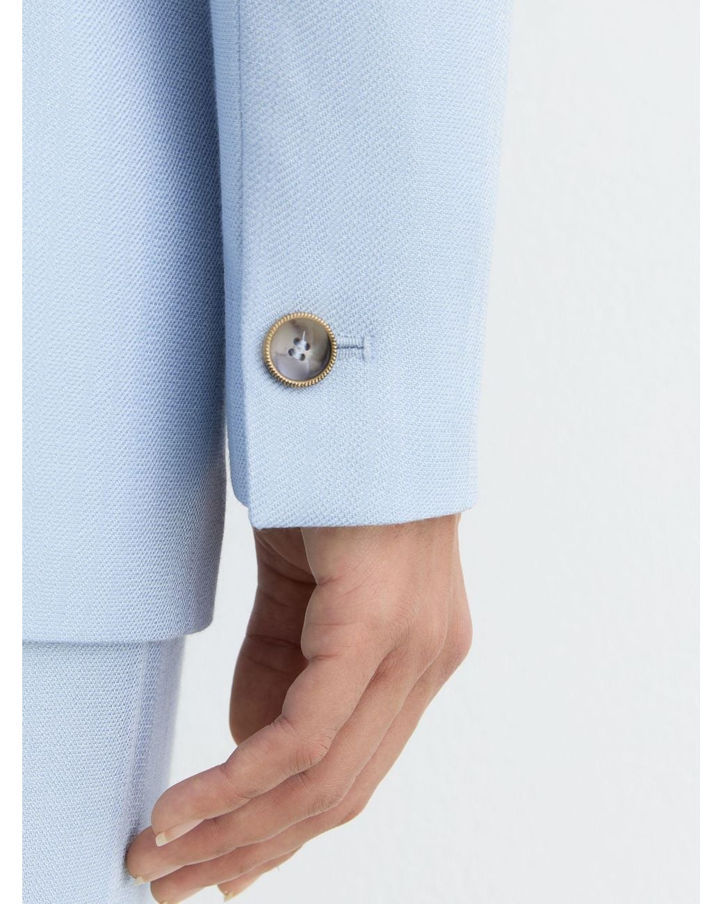 Reiss Blue Double-Breasted Peak-Lapel Suit Jacket