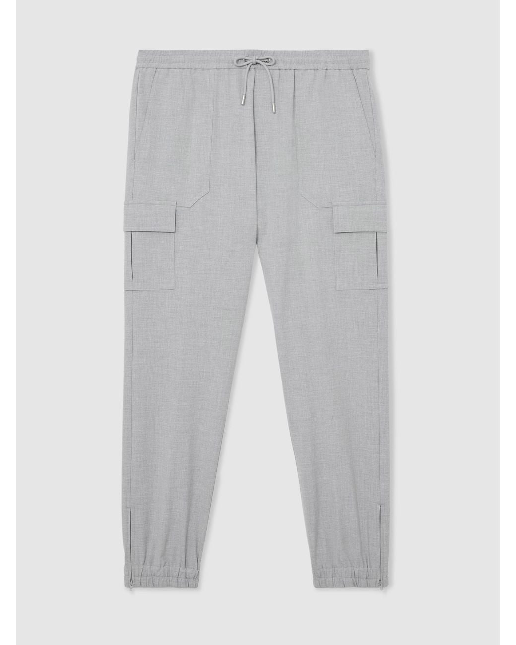 Reiss White Slim-Leg Drawstring Cargo Trousers for men