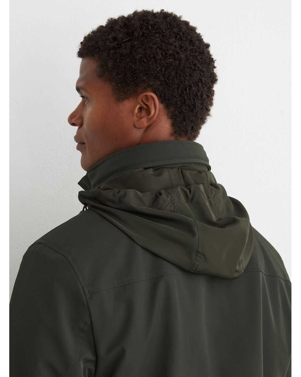 Reiss Green Four-Pocket Hooded Jacket With Removable Gilet for men