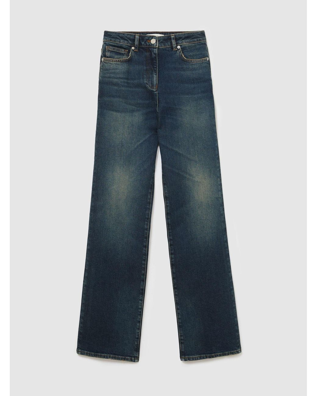 Reiss Blue Mid Andi Tall High-Rise Bootcut Jeans