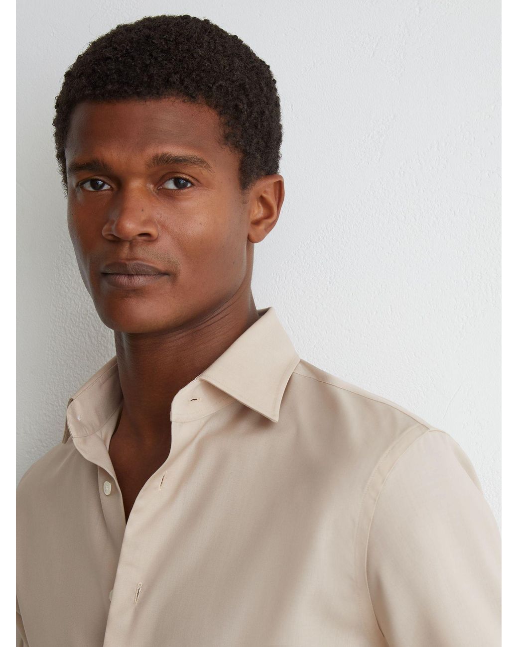 ATELIER Natural Wool Long-Sleeve Slim-Fit Shirt for men