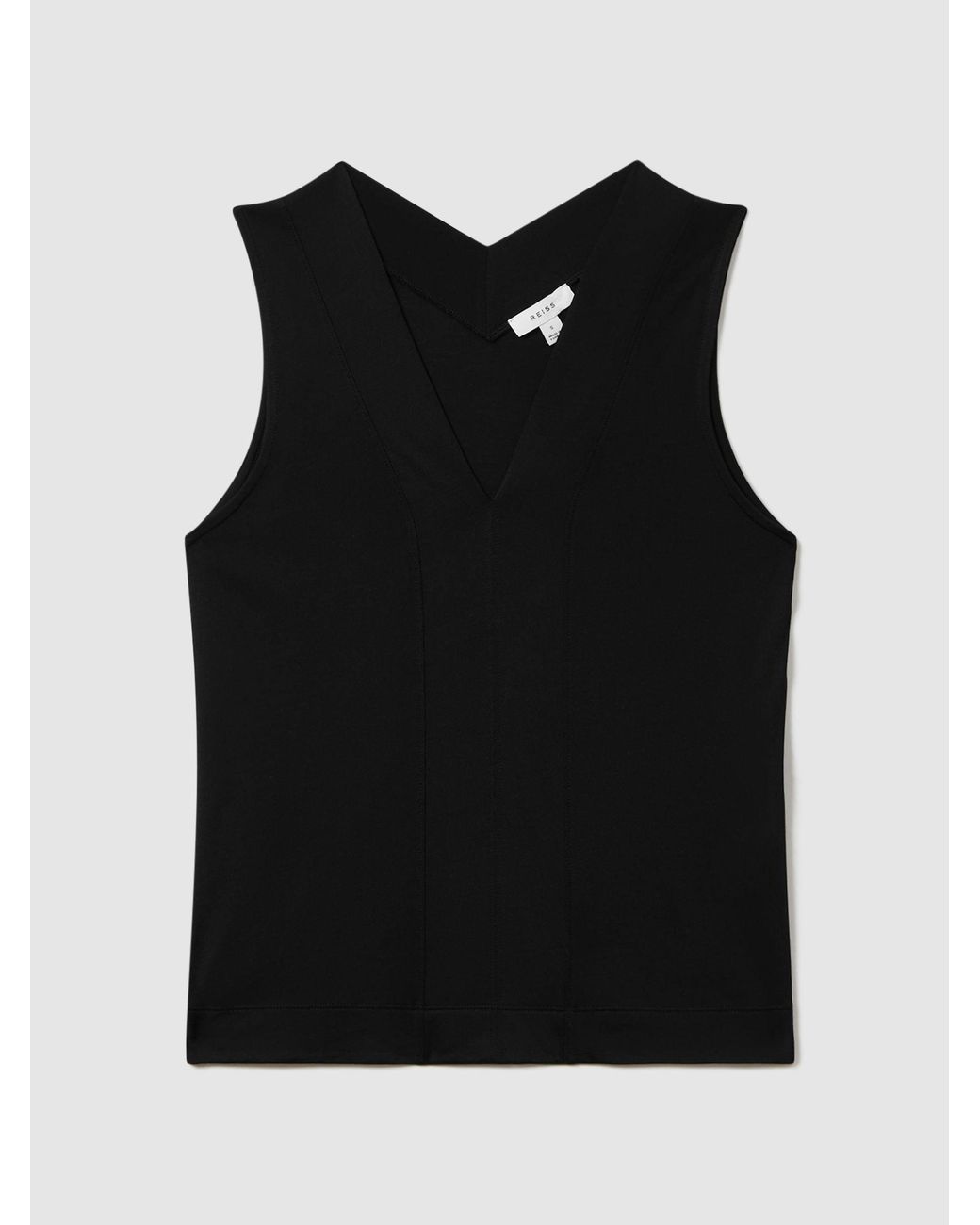 Reiss Black V-Neck Shell Top
