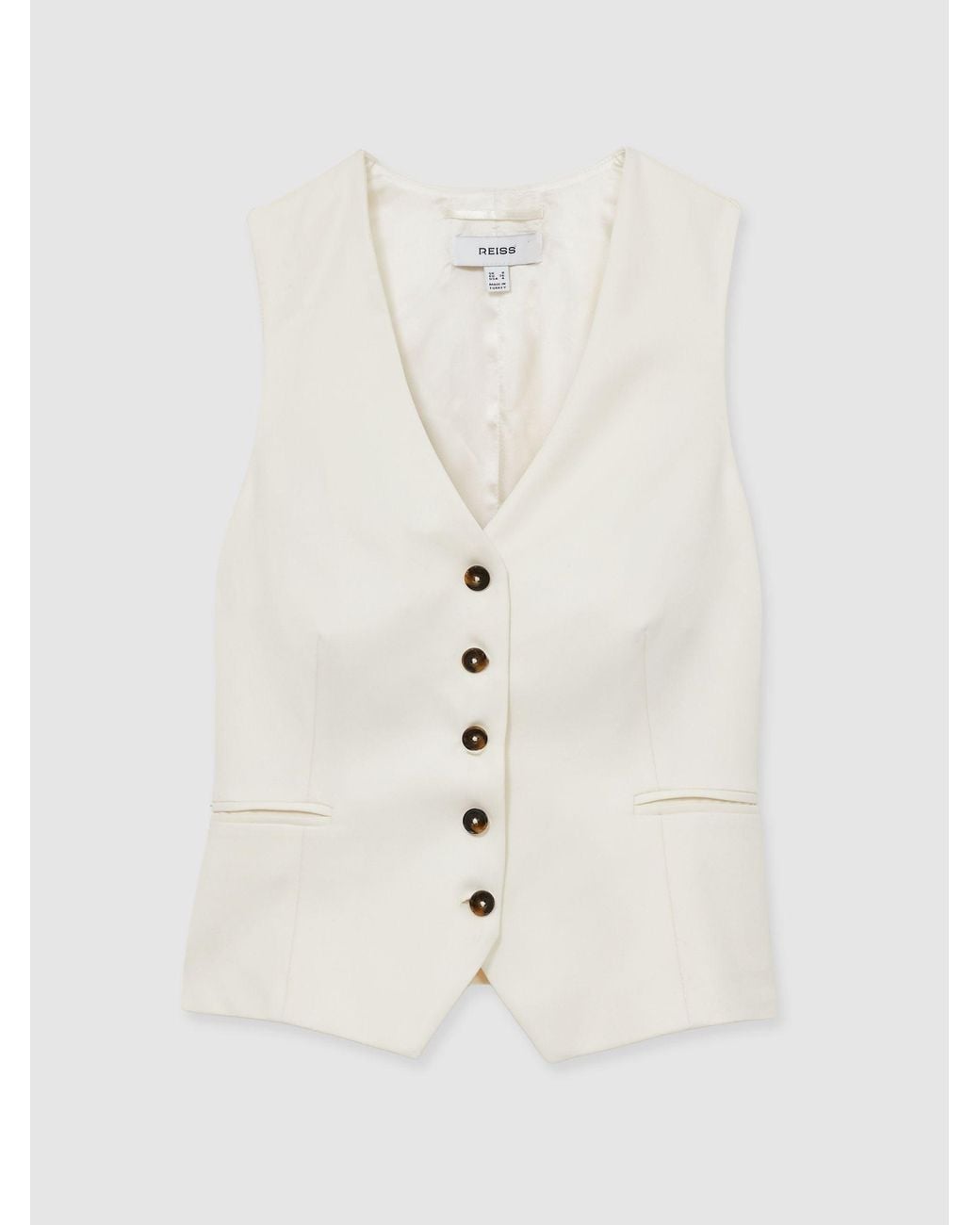 Reiss Natural Millie Waistcoat Woven