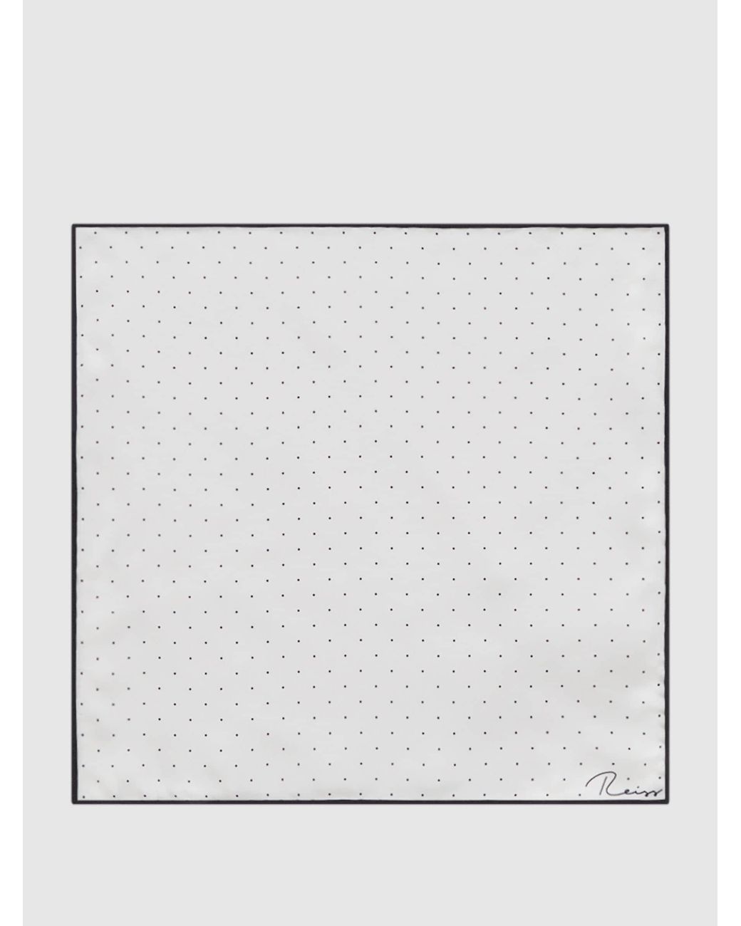 Reiss Gray Liam - White Liam Polka Dot Silk Pocket Square, One for men