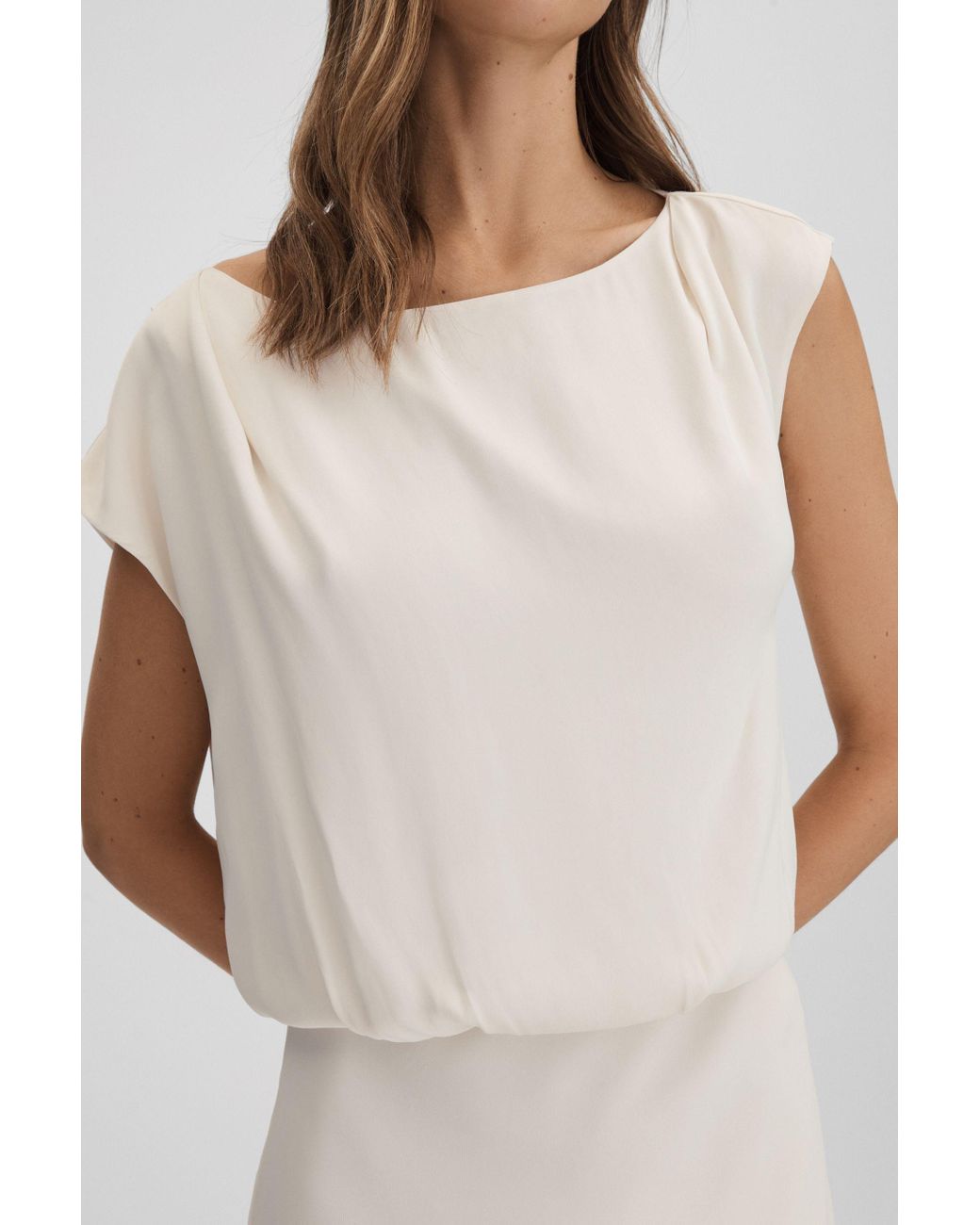Reiss Rupa Draped Maxi Dress in White | Lyst