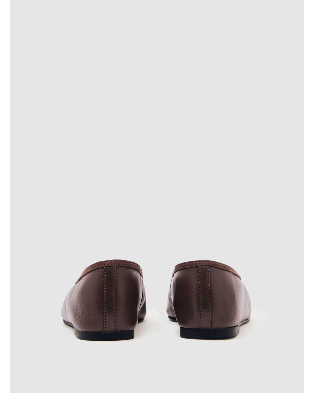 Reiss White Nappa Leather Ballet Flats
