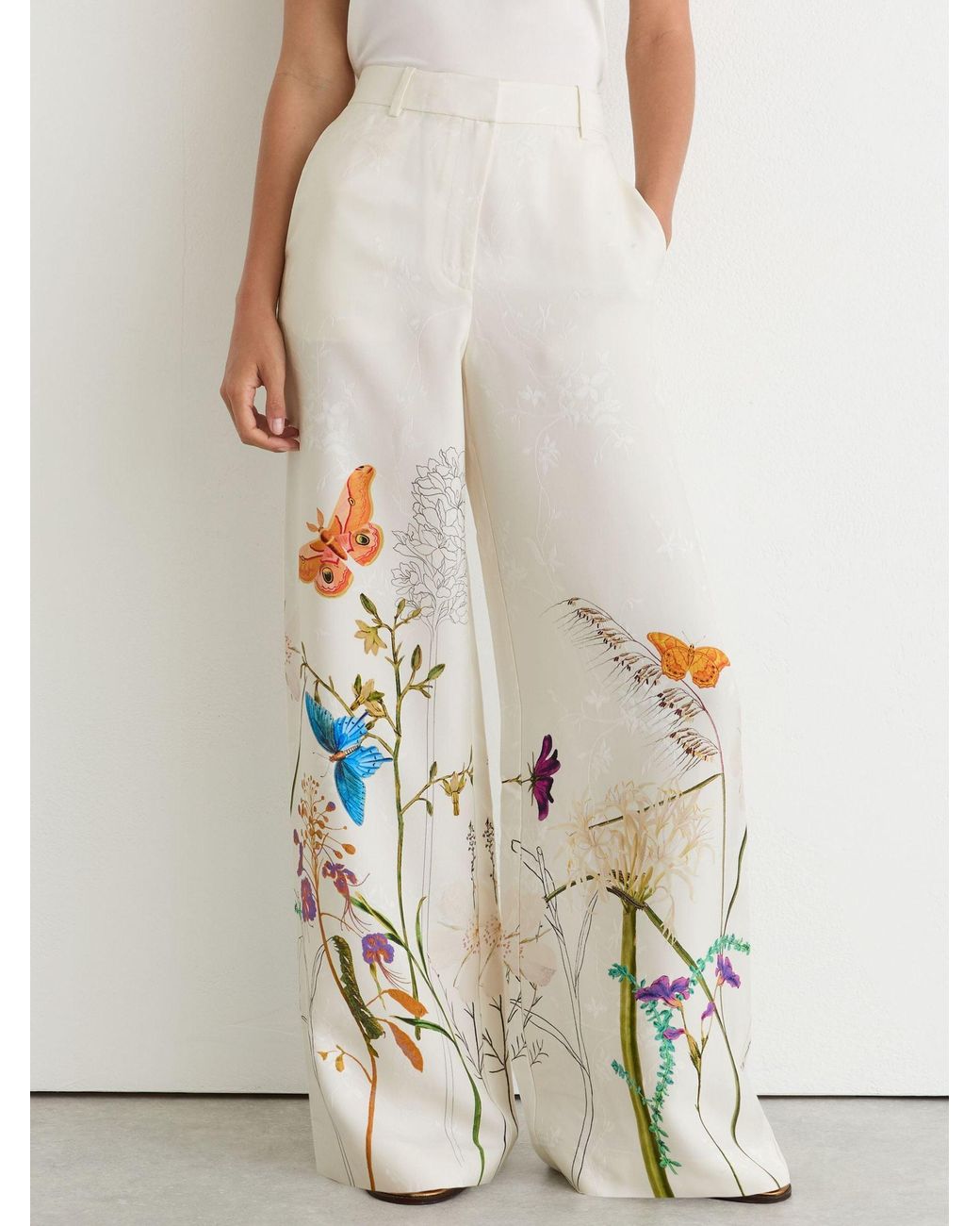 Reiss Natural X Nybg Printed Wide-Leg Suit Trousers