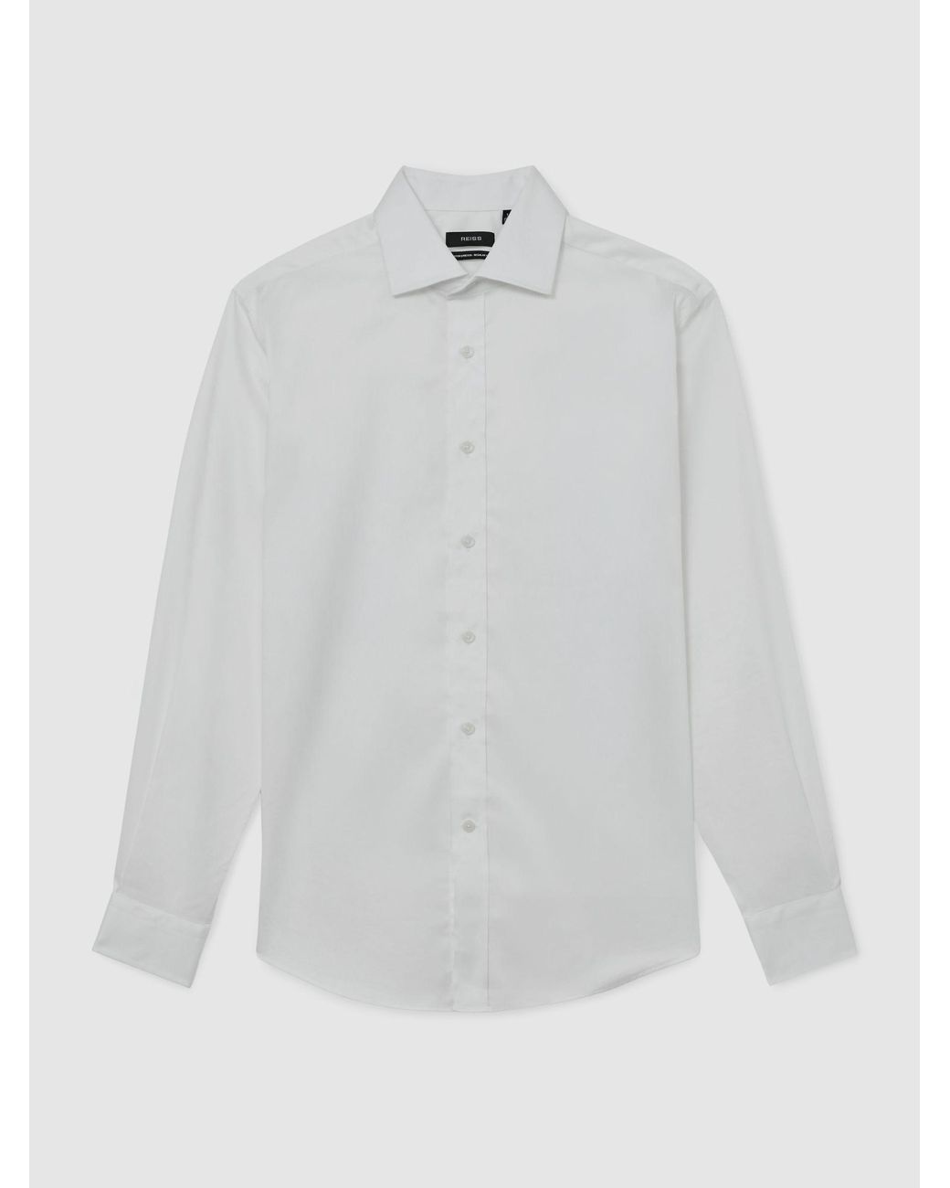 Reiss White Stretch-Cotton Regular-Fit Shirt for men