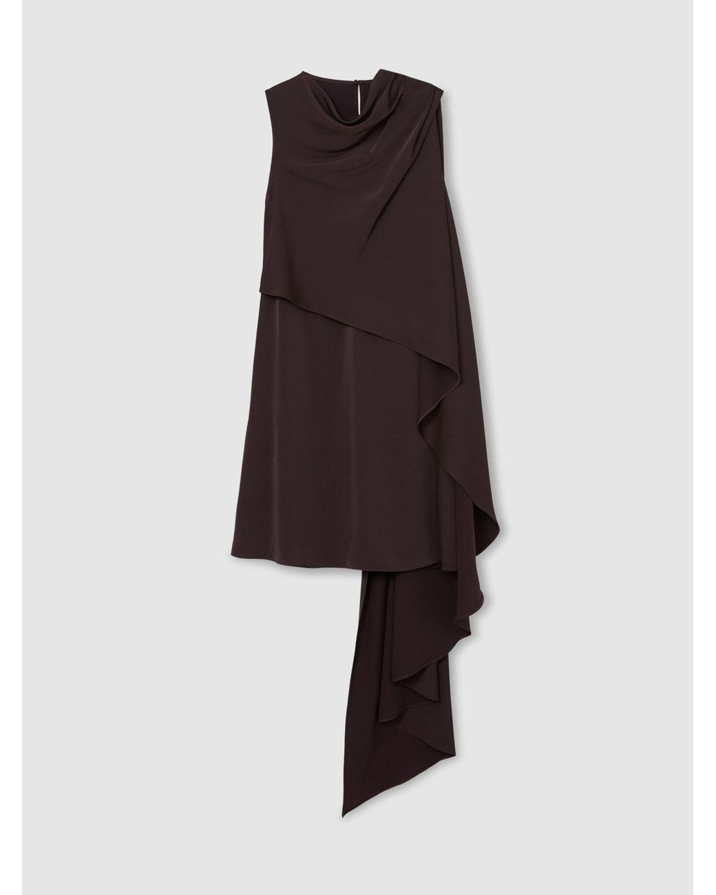Reiss Natural Drape-Detail Layered Mini Dress