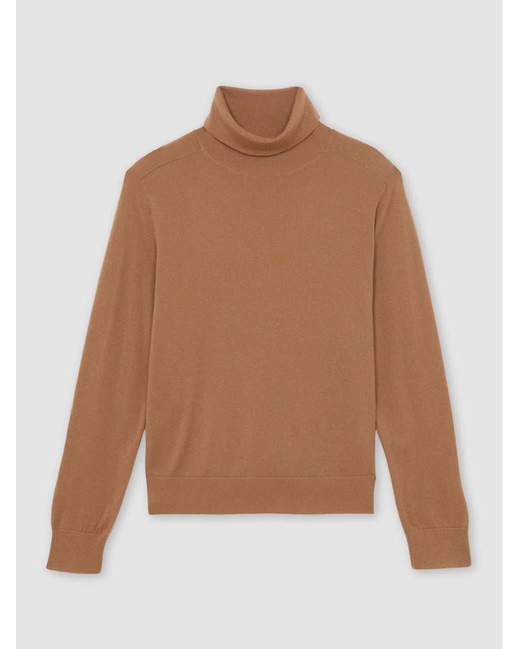 Reiss Brown Wool Roll-Neck Jumper