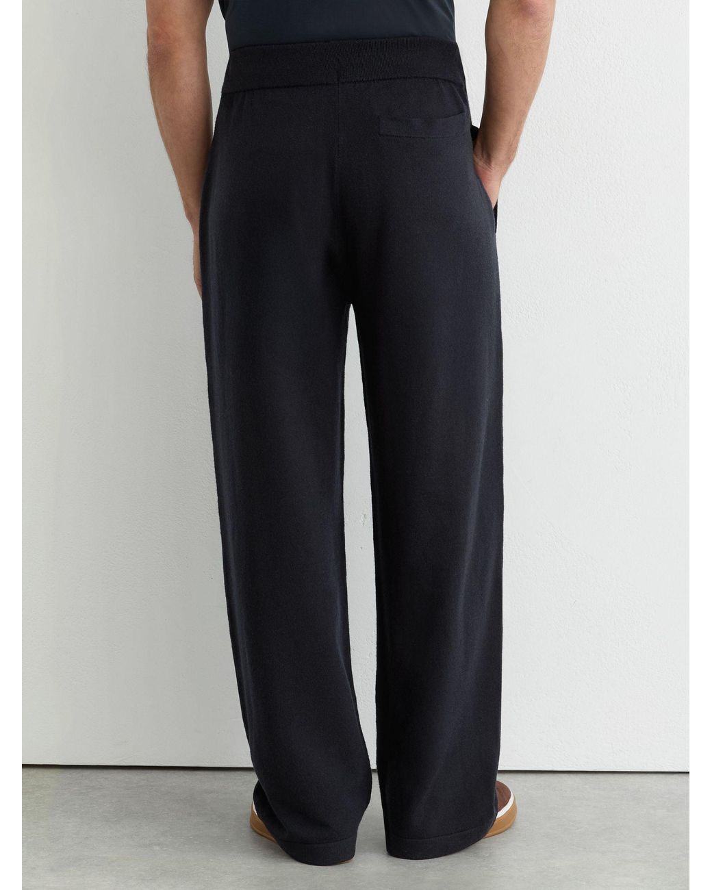 Reiss Black Wirral - Navy Merino Wool-blend Relaxed-fit Joggers, S for men