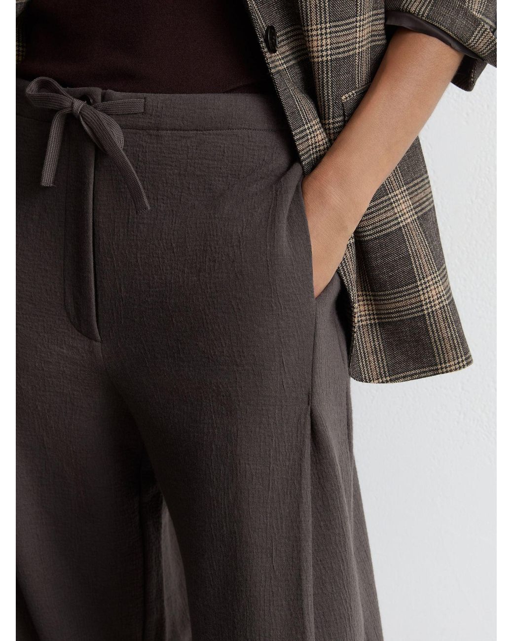 Reiss Multicolor Leoni - Grape Burgundy Petite Cotton-blend Barrel-leg Drawstring Trousers, Us 6